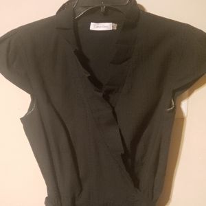 Calvin Klein Little Black Wrap Dress. Size 8